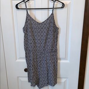 Black and white pattern romper